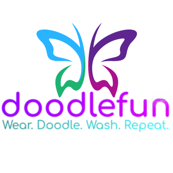 Doodlefun logo with butterflies on a white background